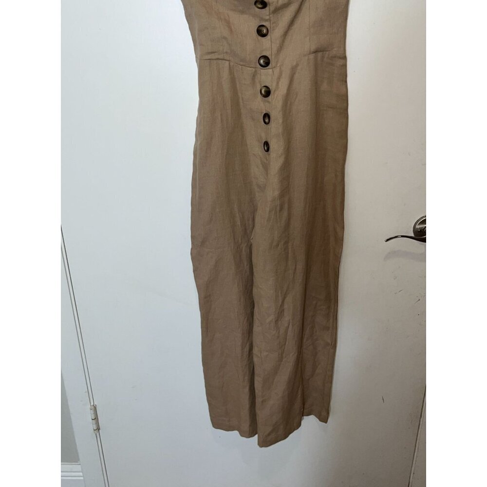 Reformation Torta Linen Jumpsuit in Sand Beige 33599 Size 0 Womens - Picture 7 of 13
